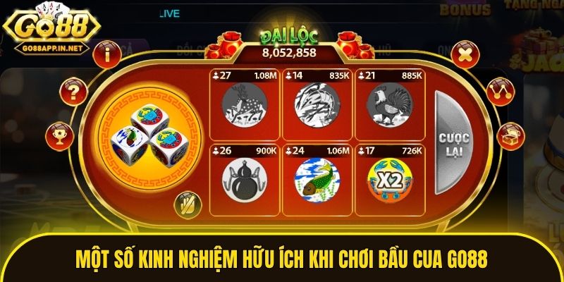 Một số kinh nghiệm hữu ích khi chơi Bầu Cua Go88